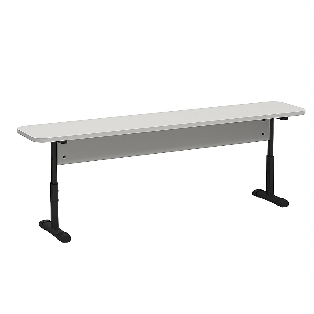 Лава 3-х місна на металевому каркасі (плоскоовальна труба), з пластиковим покриттям HPL, для шкільної їдальні, ЛЕЛЕКА, 1500х300х380-460 мм.